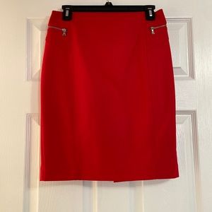 Express high waisted red pencil skirt with zipper detail size 6 never worn NWT